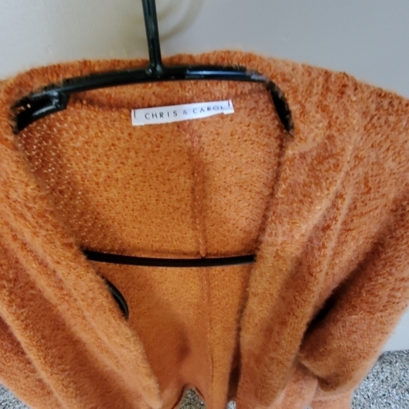Chris & Carol Long Sleeve Heavier Fall Orange Sz XL Cardigan - Picture 2 of 9